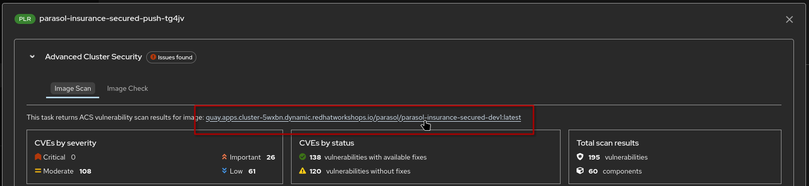 pipeline acs quay link