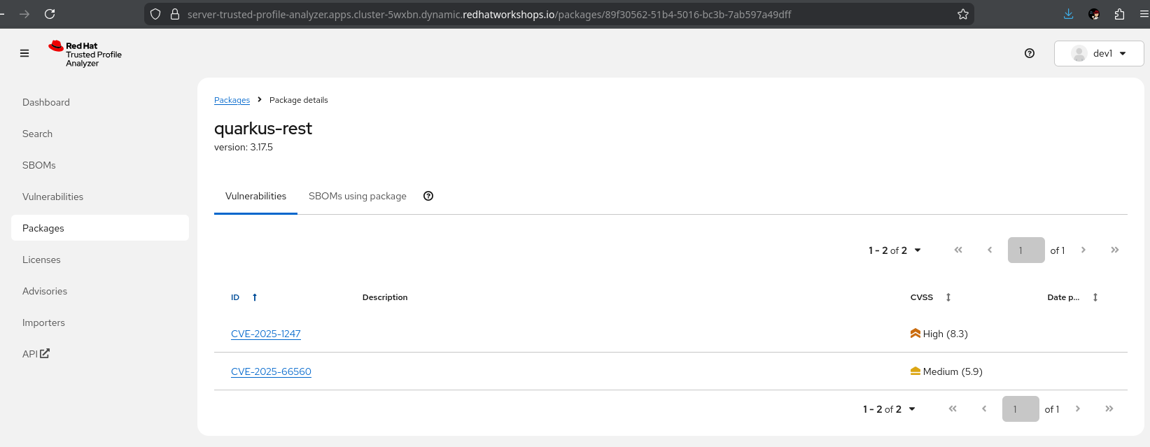 tpa sboms cve dependency vuln