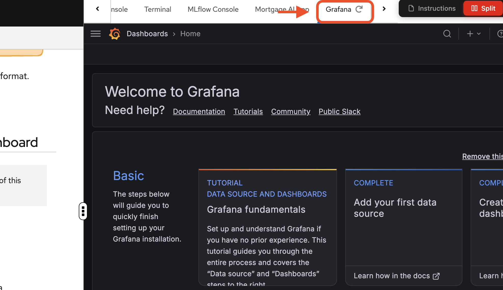 grafana tab