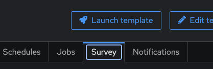 Survey tab on the Timesync Job Template