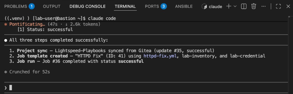 Claude Code HTTPD fix completed successfully