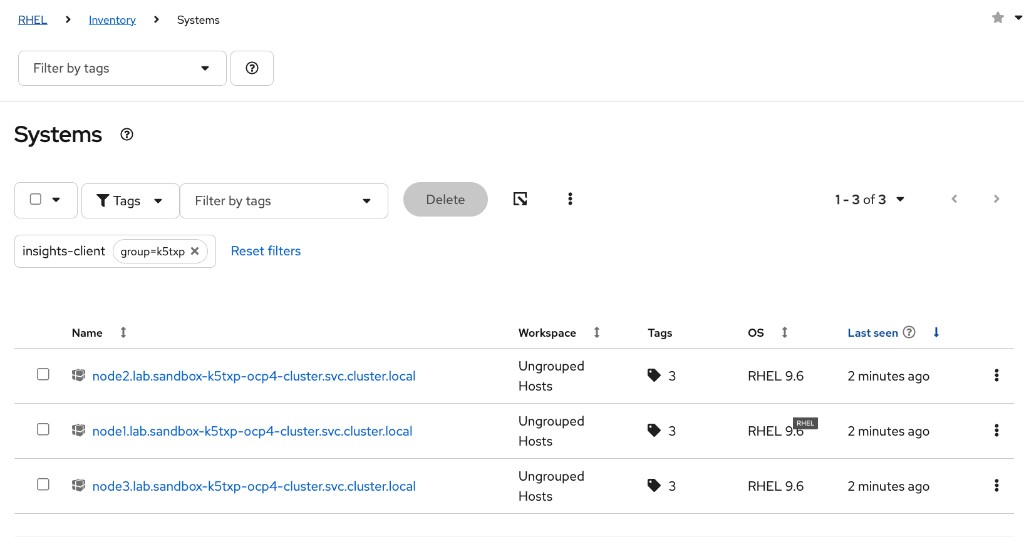 Filter systems by tag in console.redhat.com