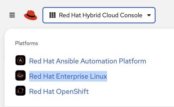 Select Red Hat Enterprise Linux