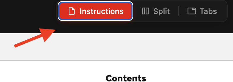 instructions view