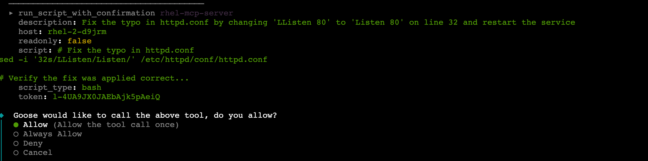 lb1305 M6 listen typo restart