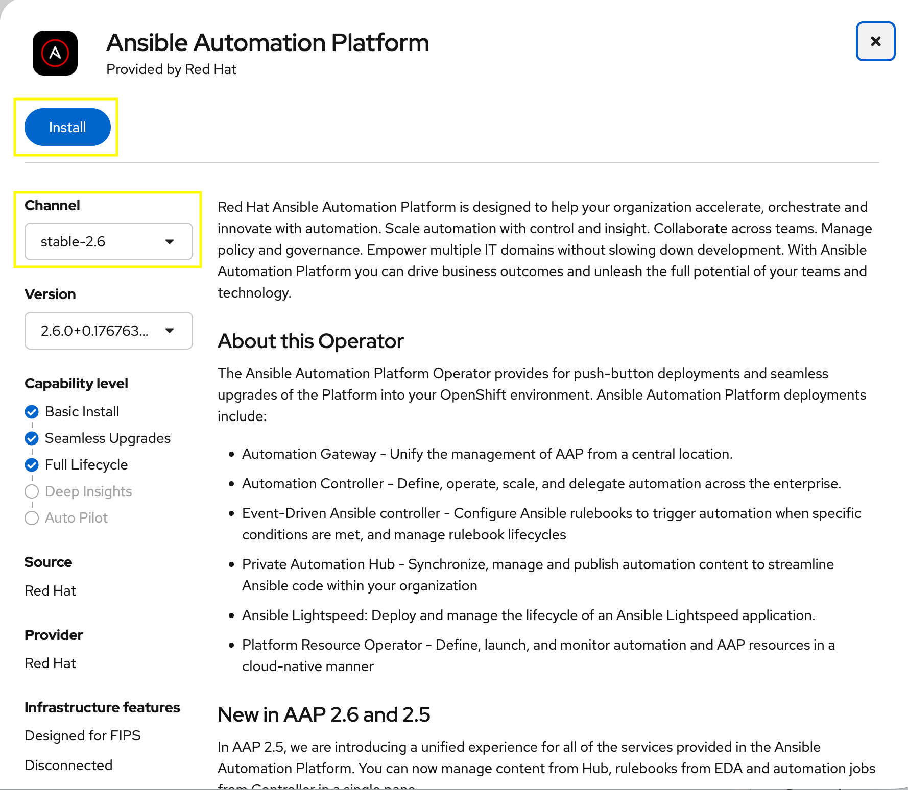 AAP Operator Install