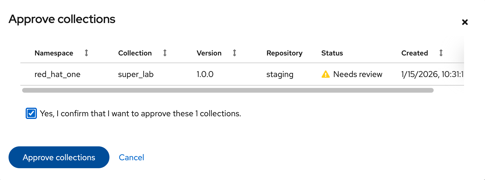 Pending Approval Collection