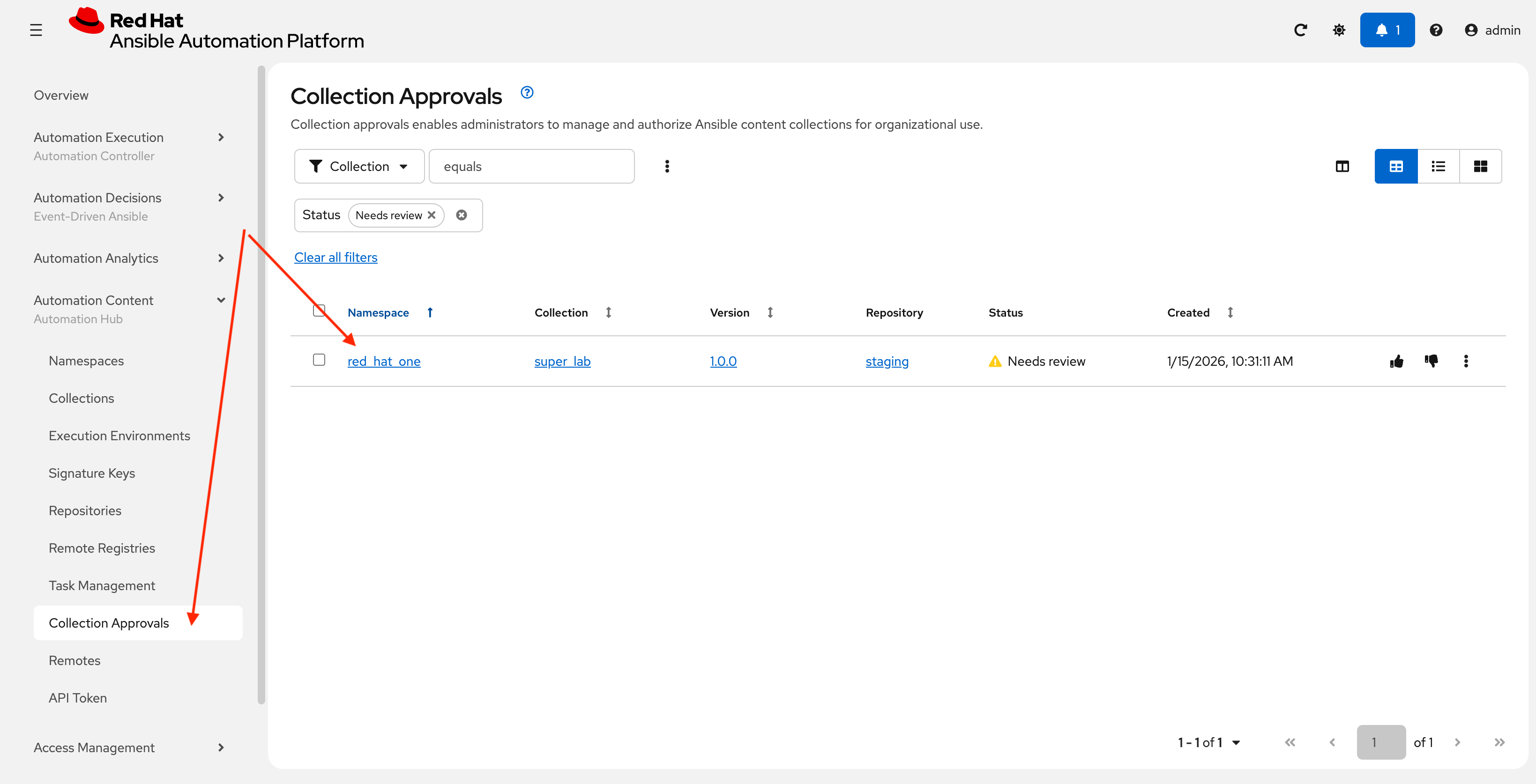 Approve the Collection