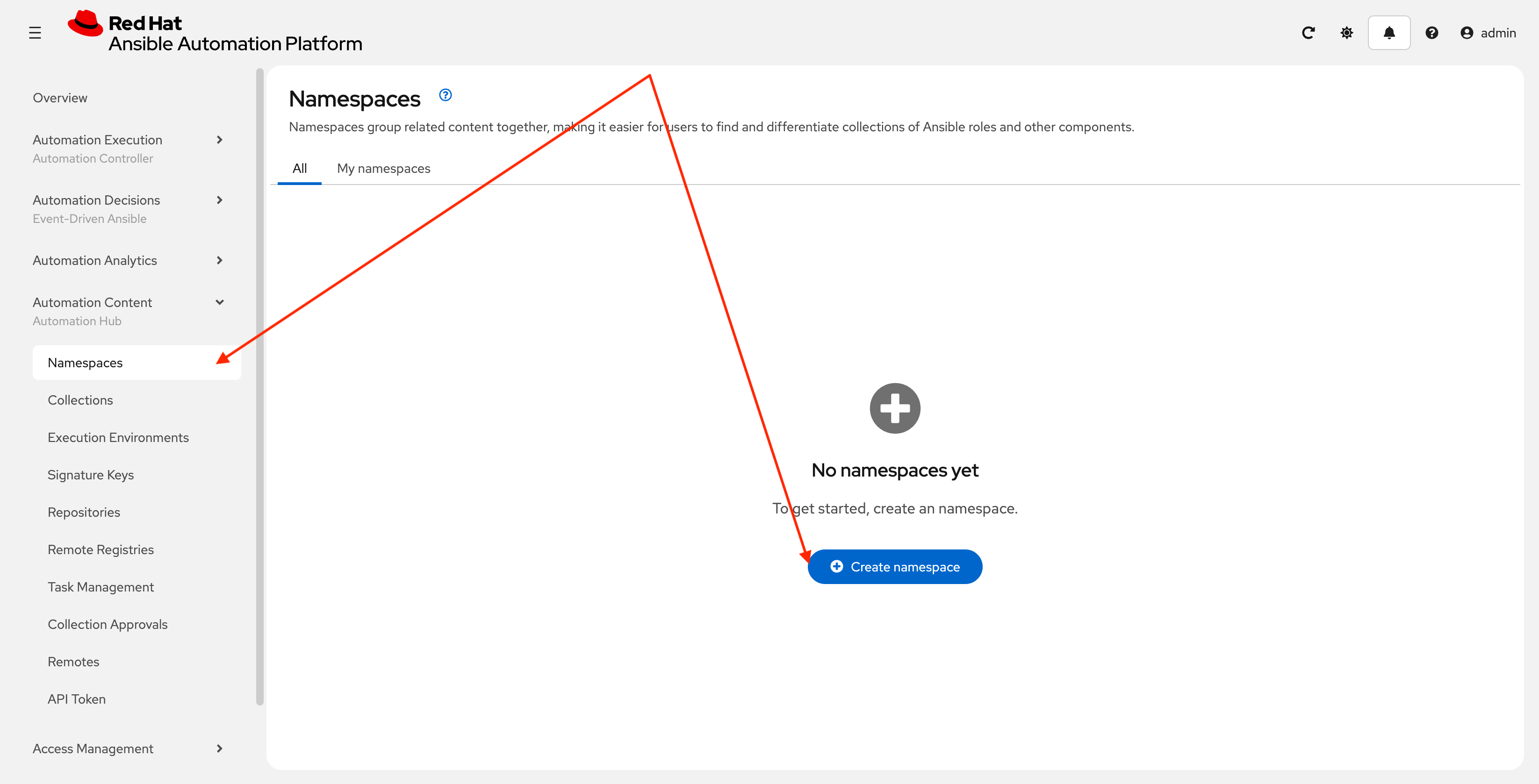 Namespaces navigation
