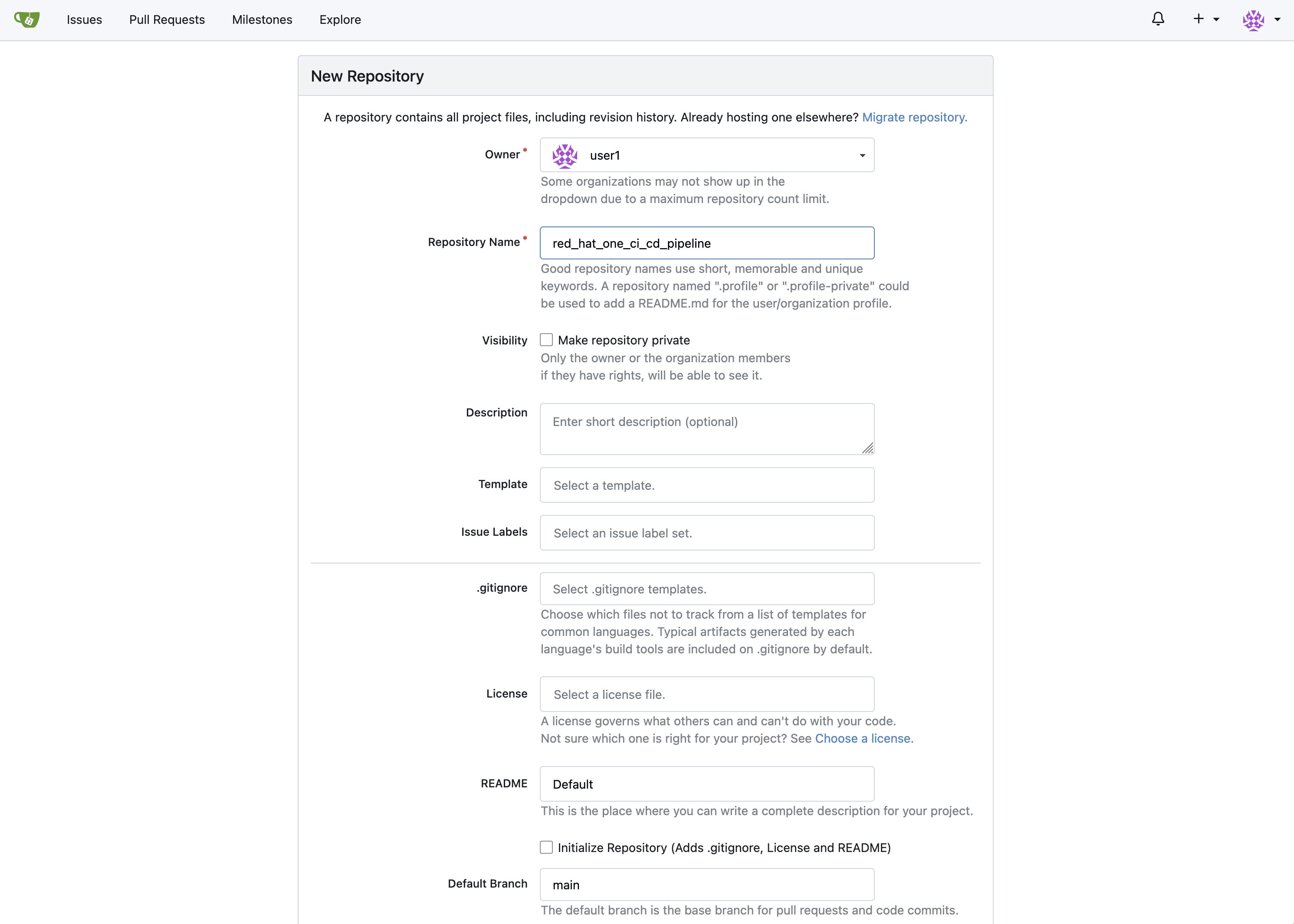 New Gitea Repository