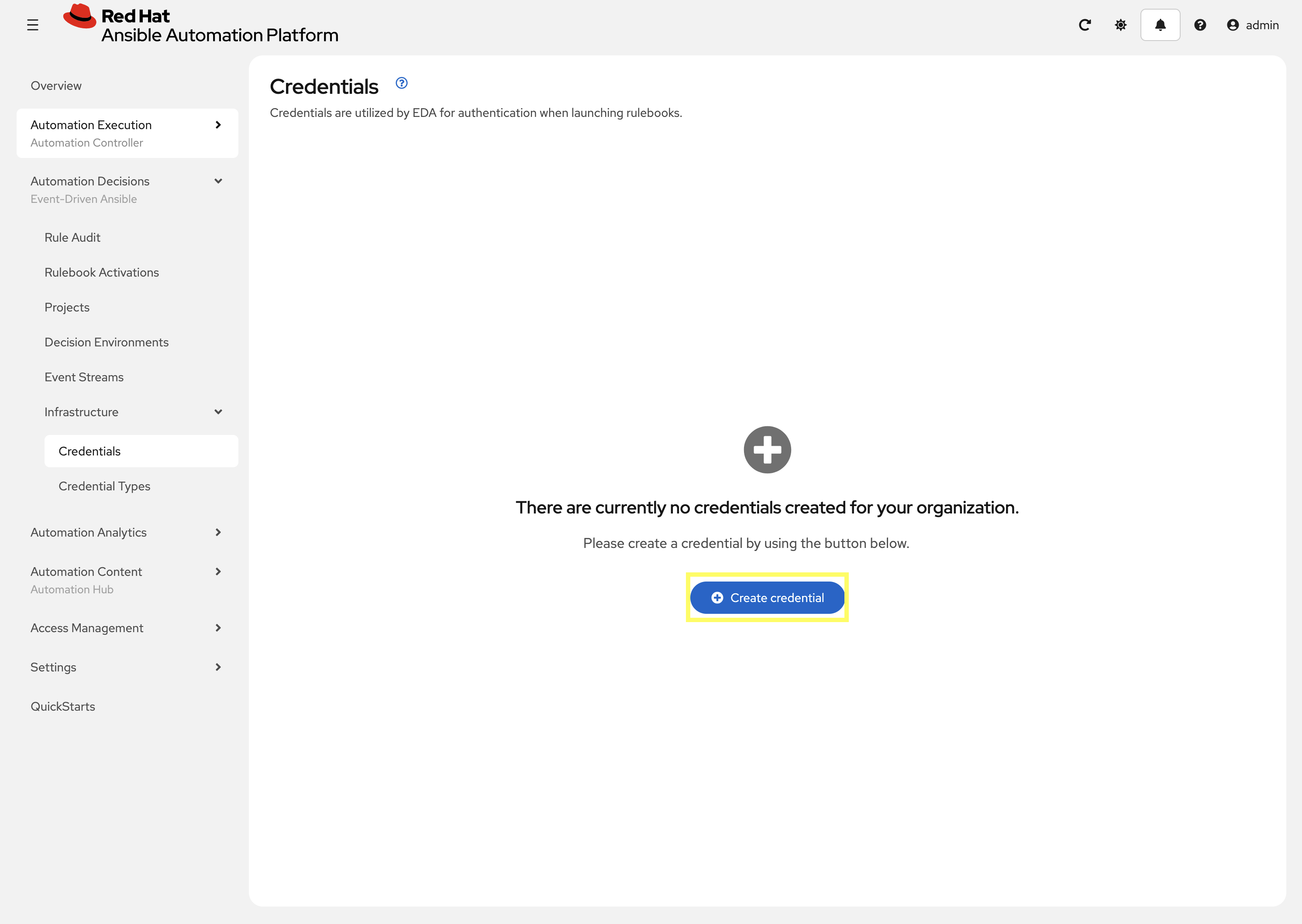 Create Credential Dialog