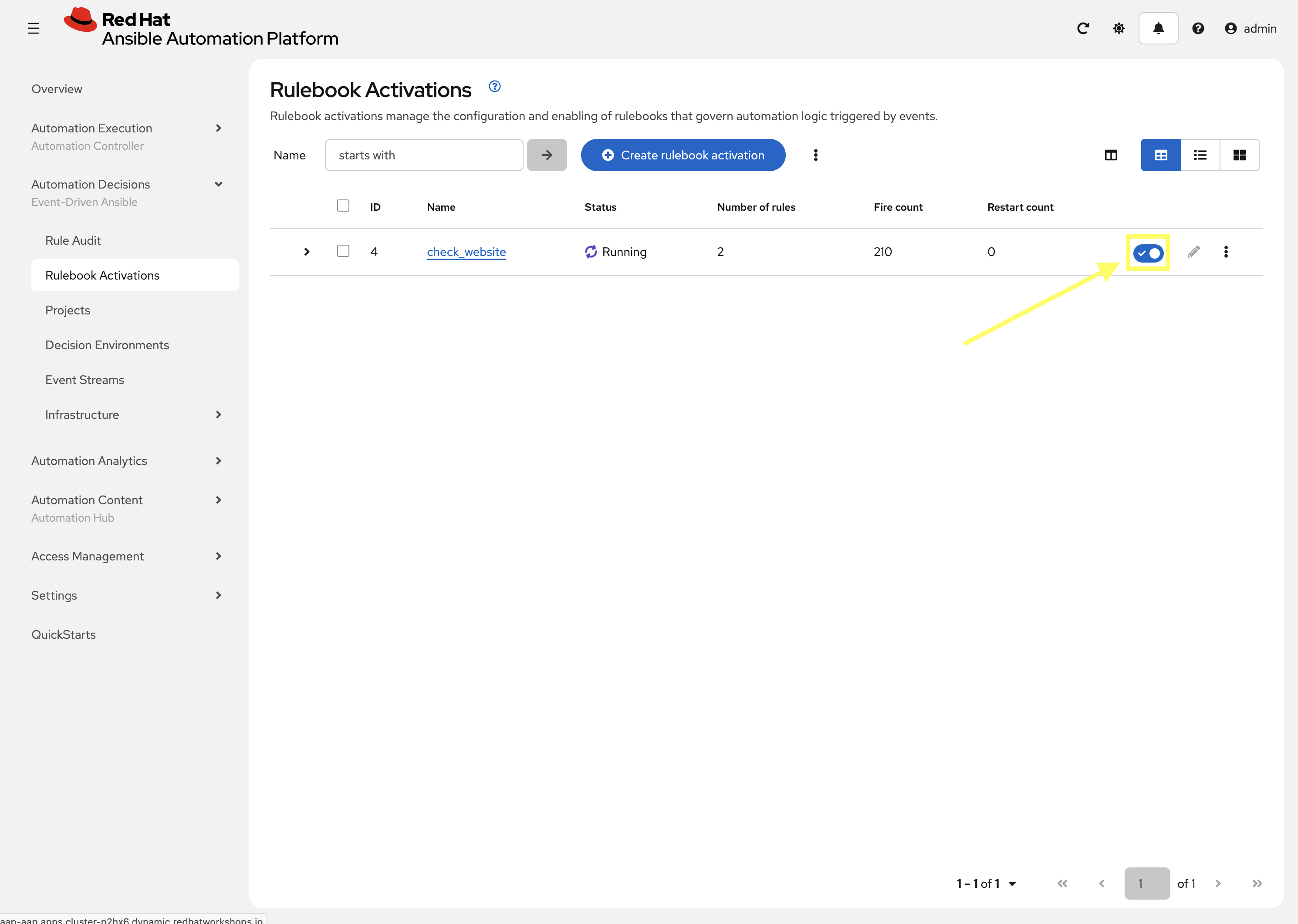 Disable EDA Rulebook Activation