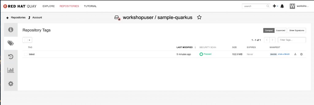 Quay Repository Tags