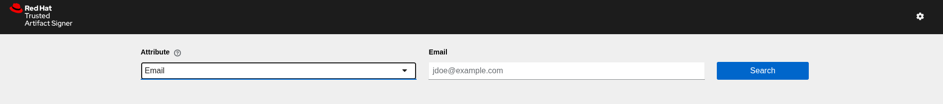 Rekor search UI showing the attribute search form