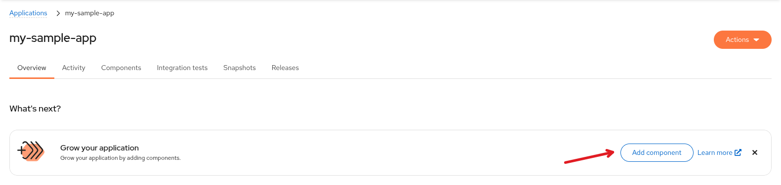 Konflux Add component page with the Git repository URL field visible