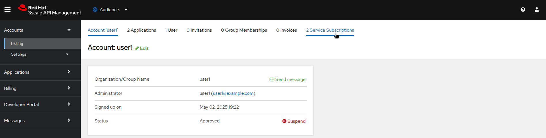03 3scale service subscription tab