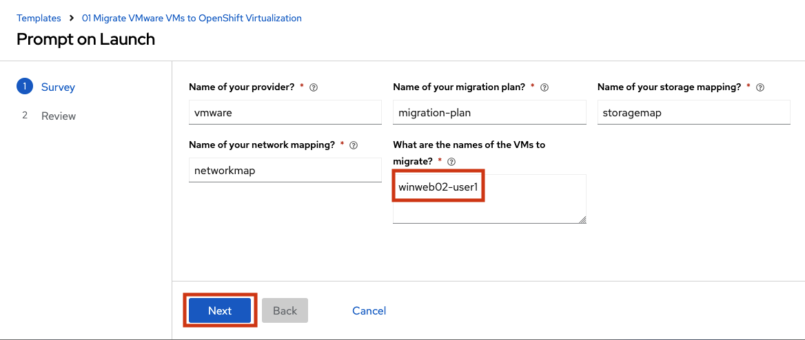 01 ansible migration template survey