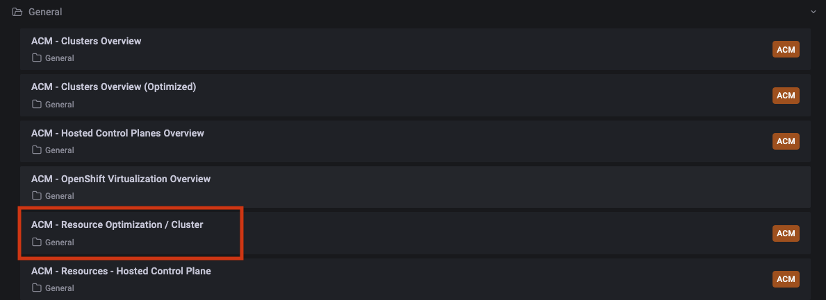 ocp acm grafana resource optimization