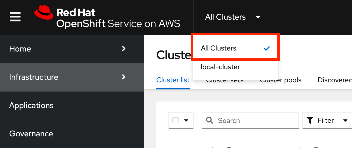 ocp all clusters
