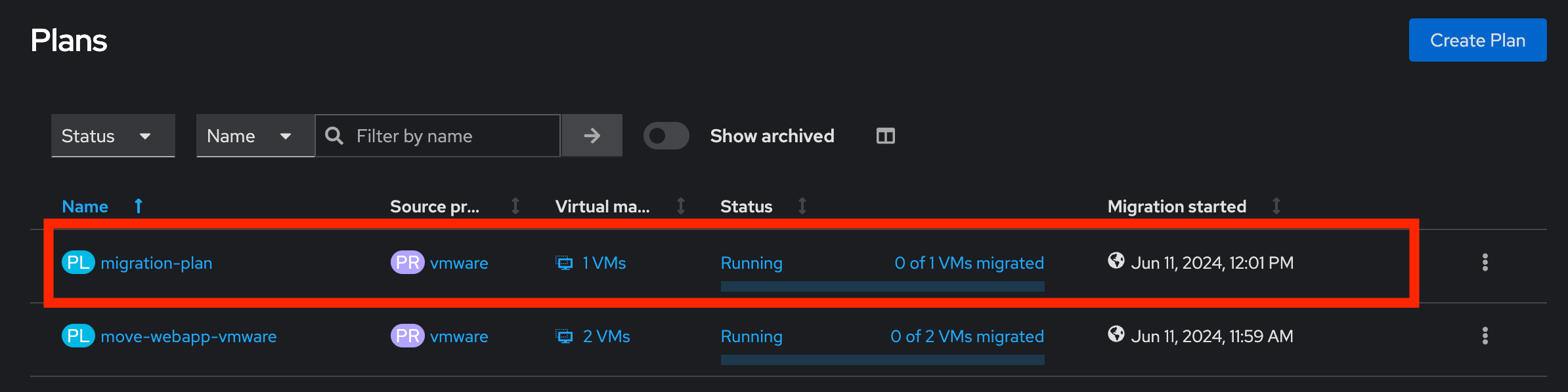 ansible migration plan