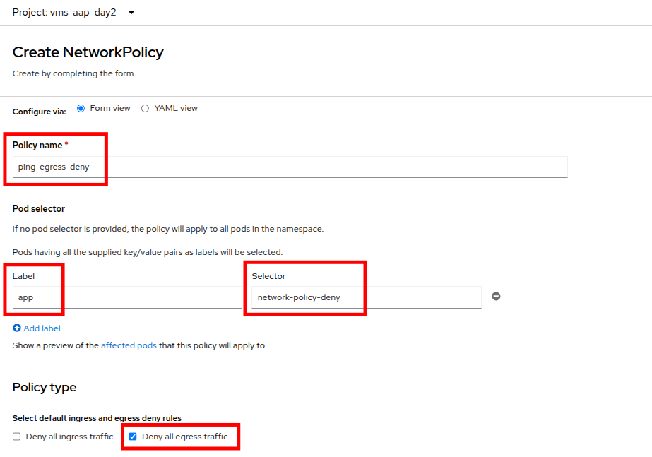 08 network policy configure