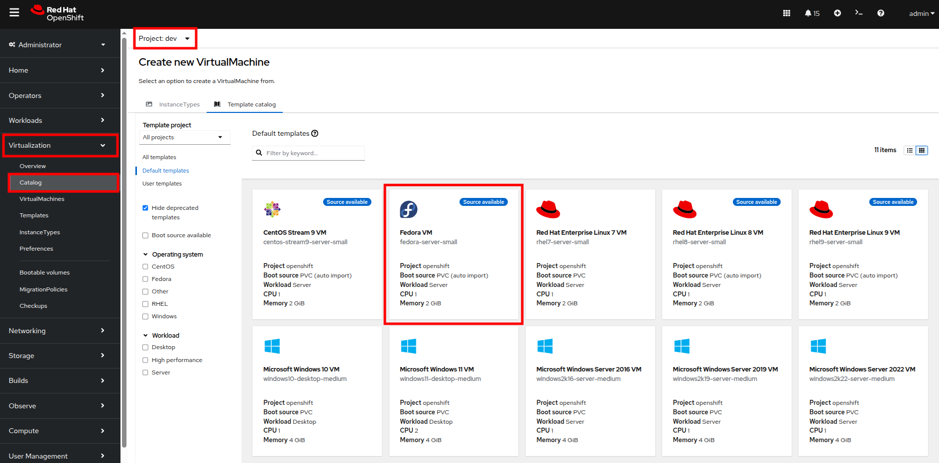 19 vm catalog