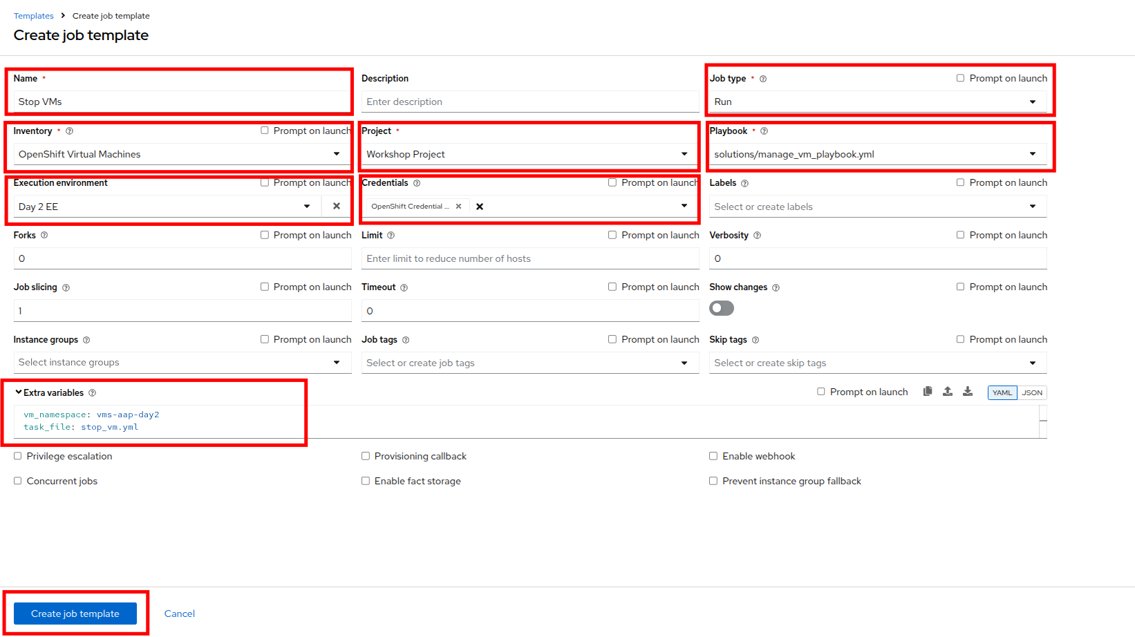 17 stop vms template