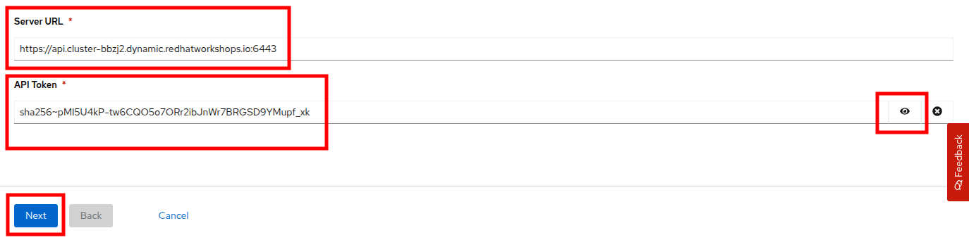 06 paste api token server url