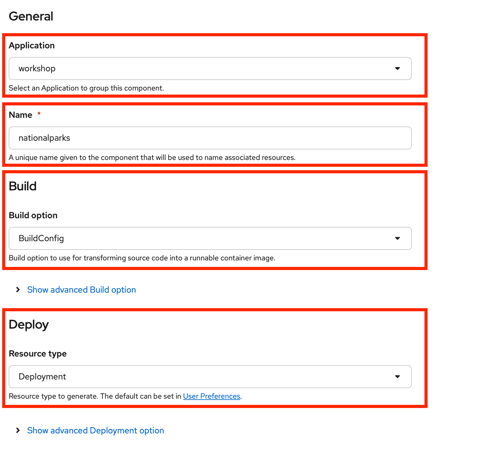 nationalparks configure service1