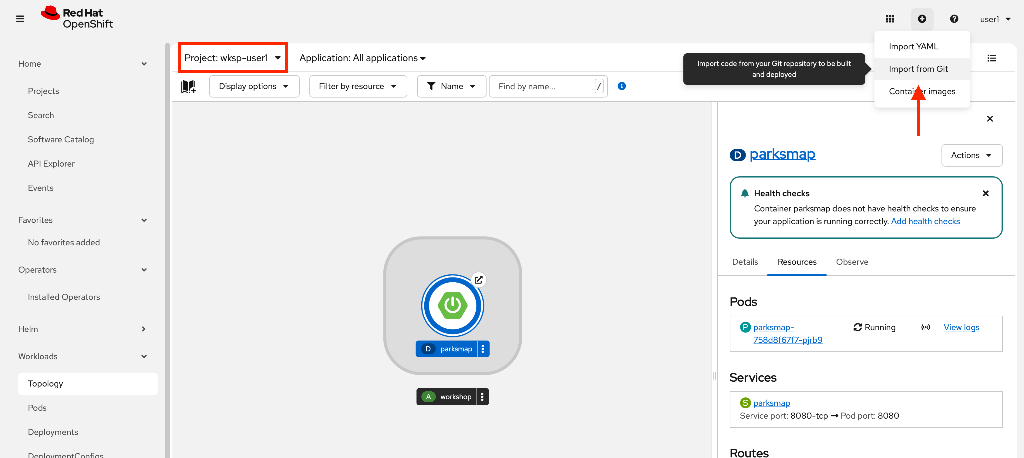 nationalparks show add options