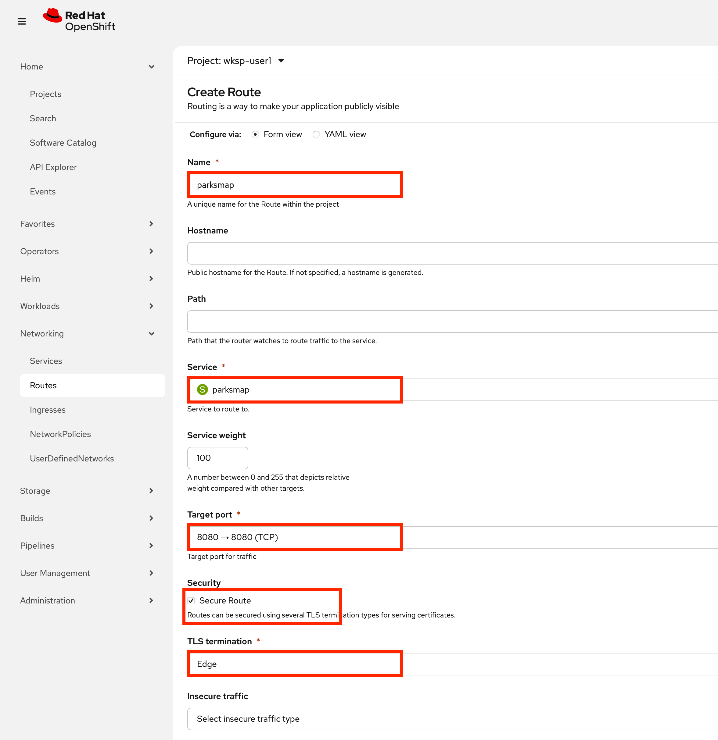parksmap route create 1