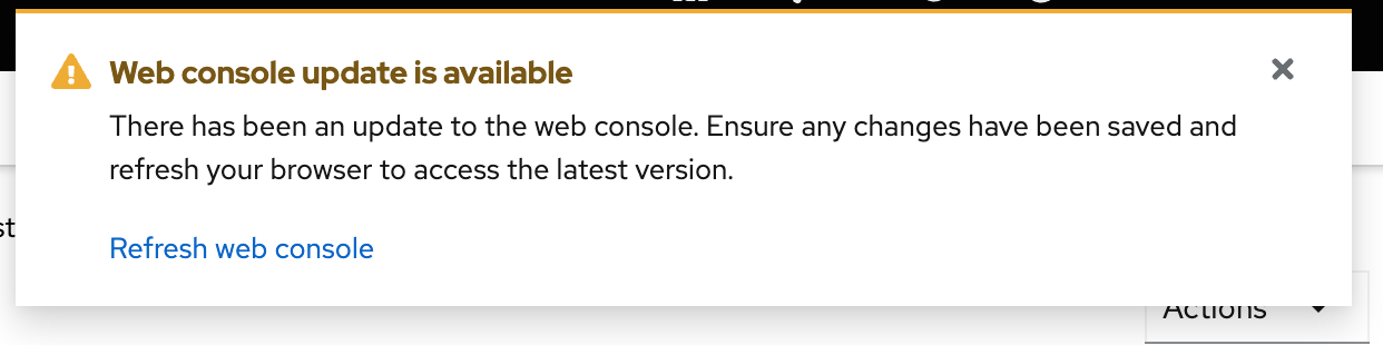Web console update notification