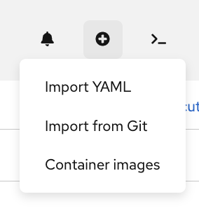Add menu showing Container images option