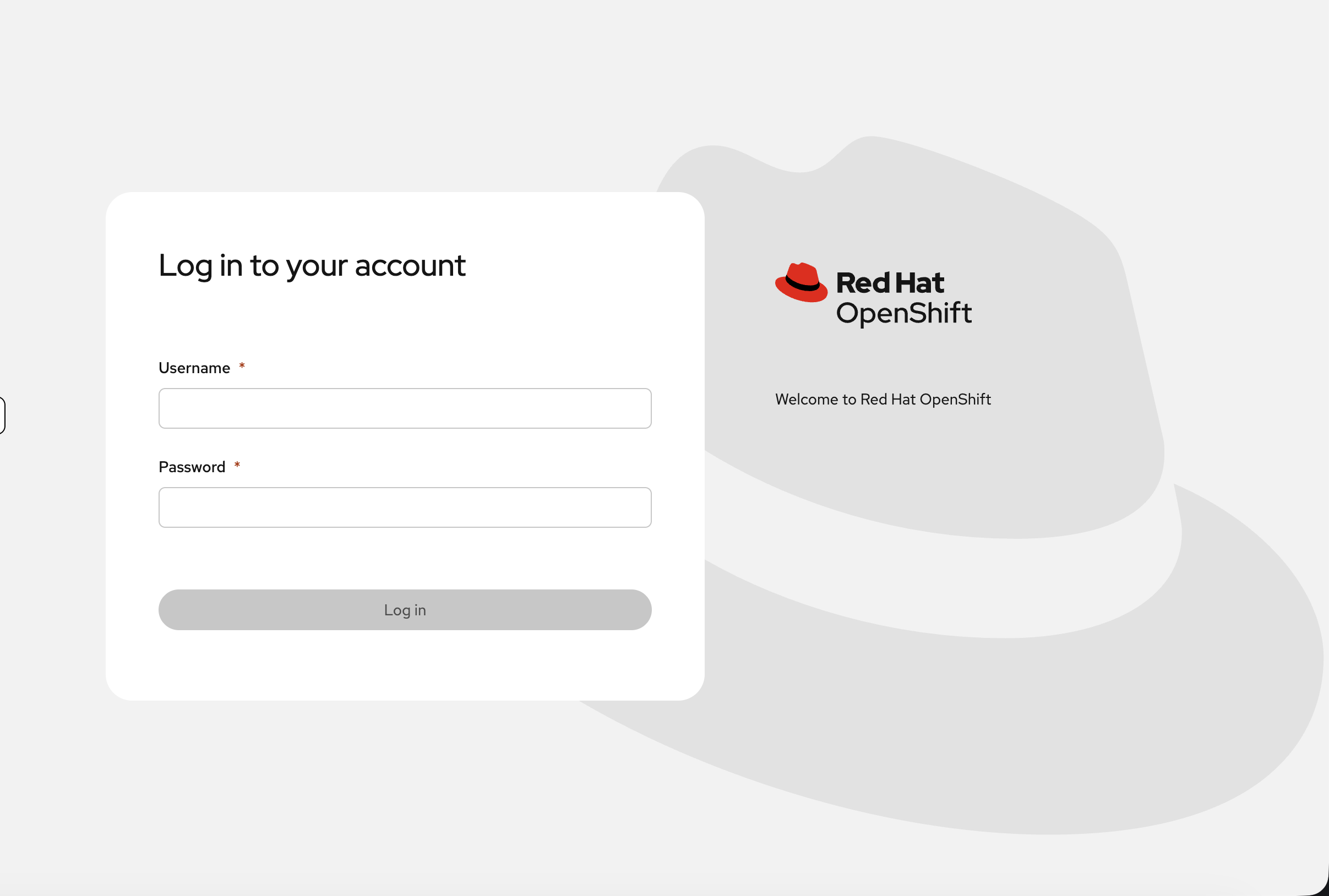 OpenShift login form