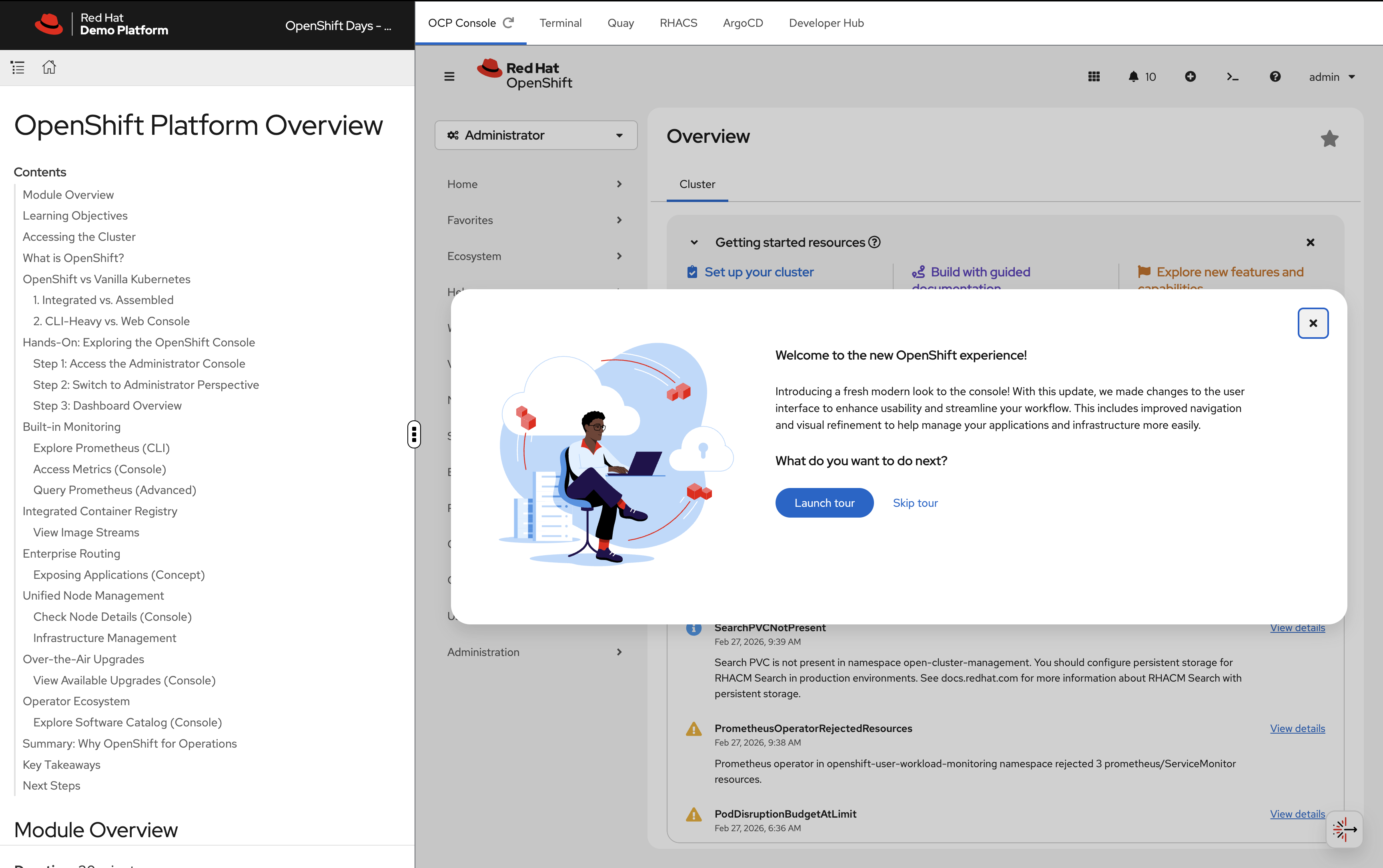 OpenShift Administrator Console Overview