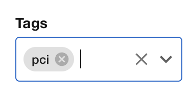 Tags filter with pci selected