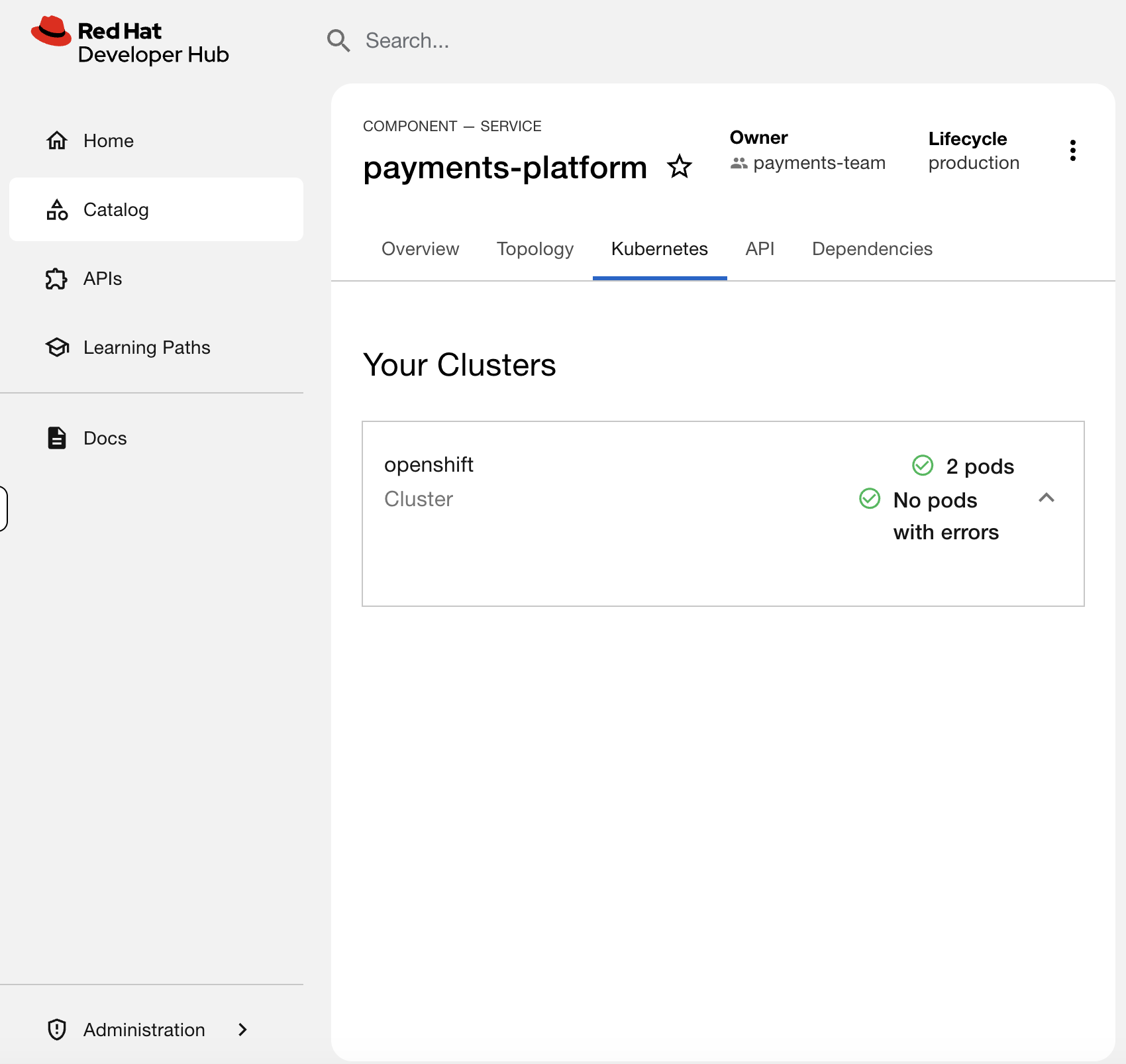 payments-platform showing only 2 pods