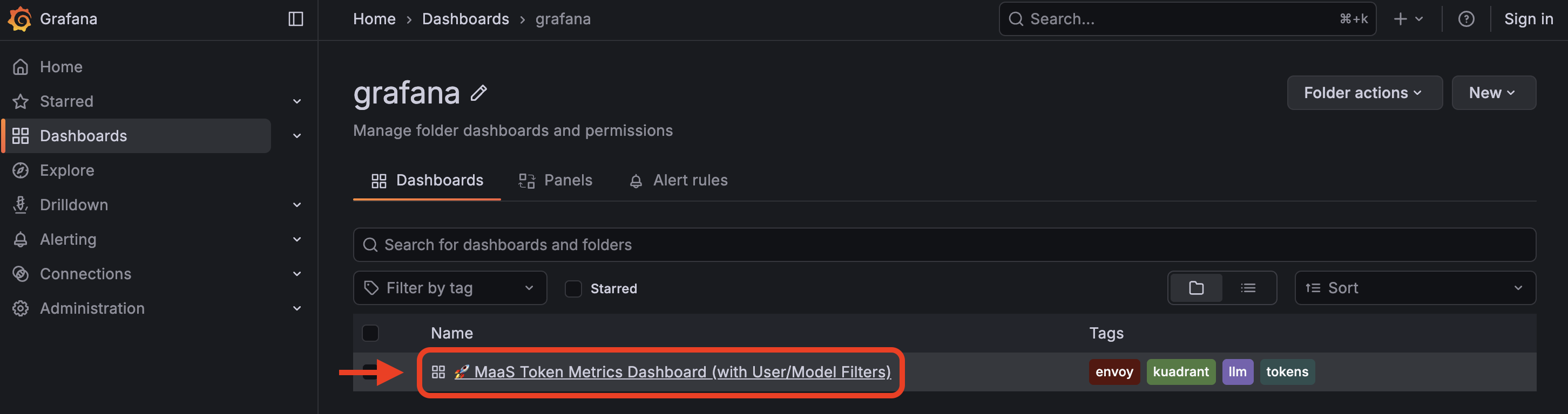 maas dashboard