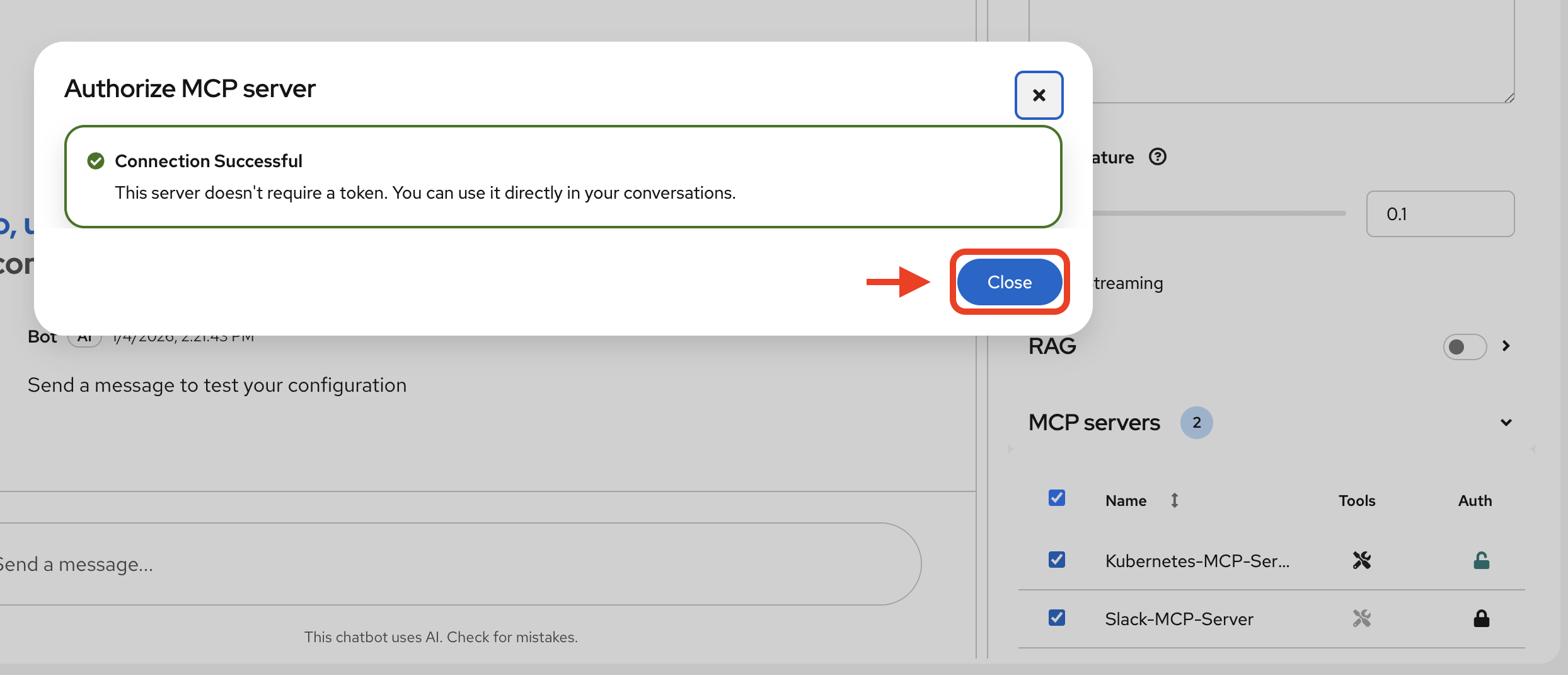 mcp auth close