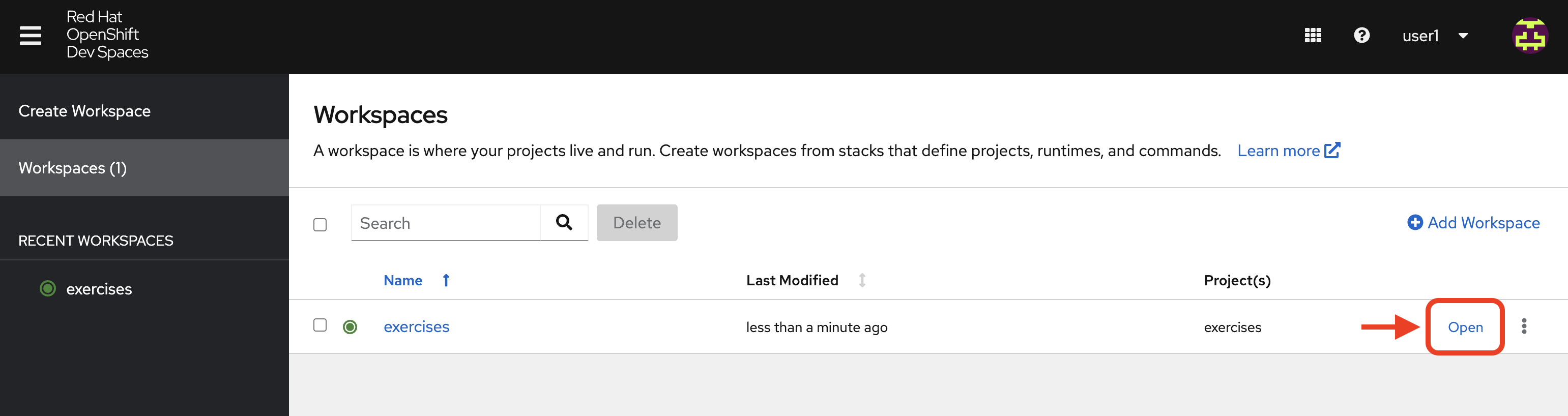 open workspace