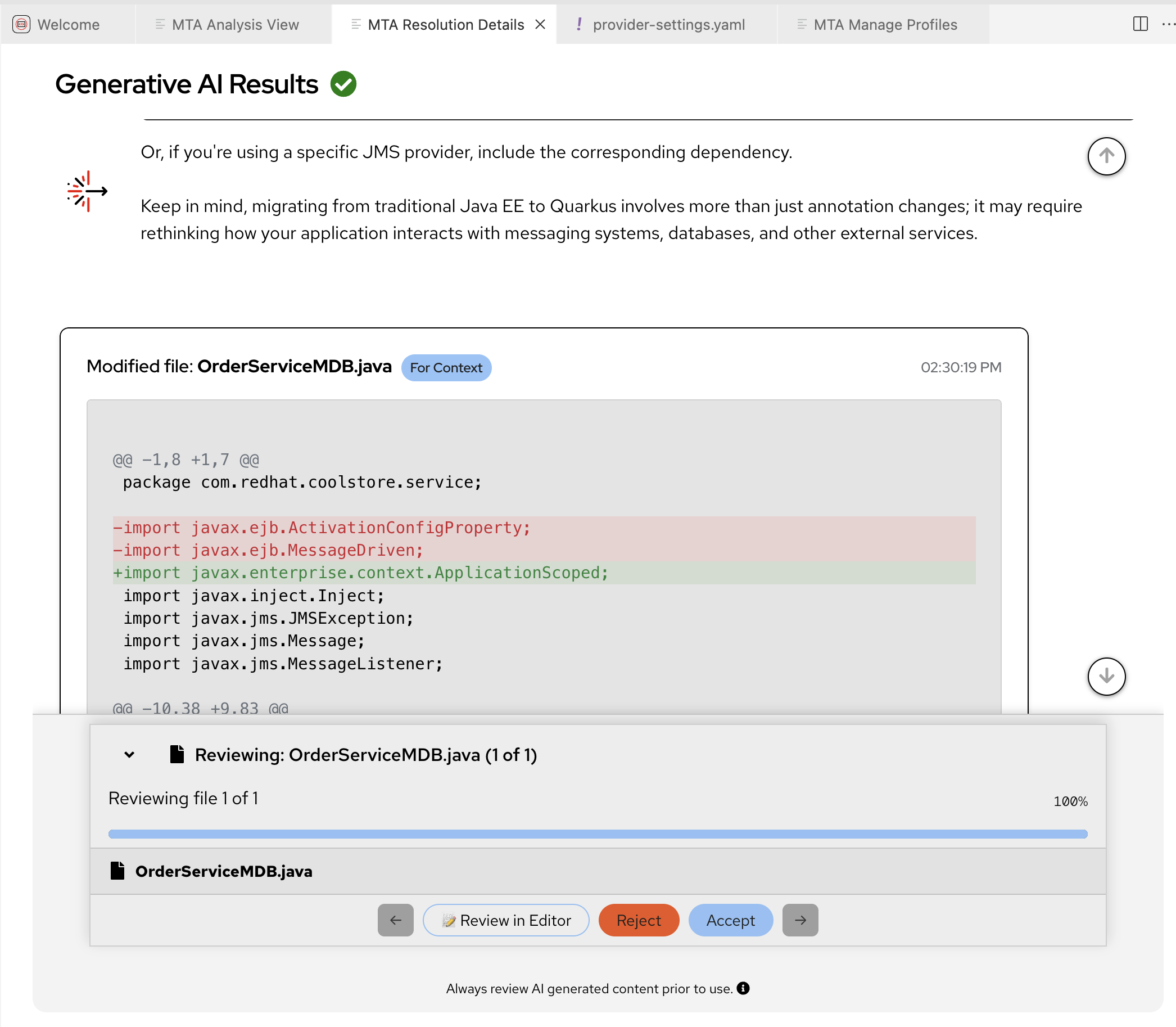 Generative AI Results