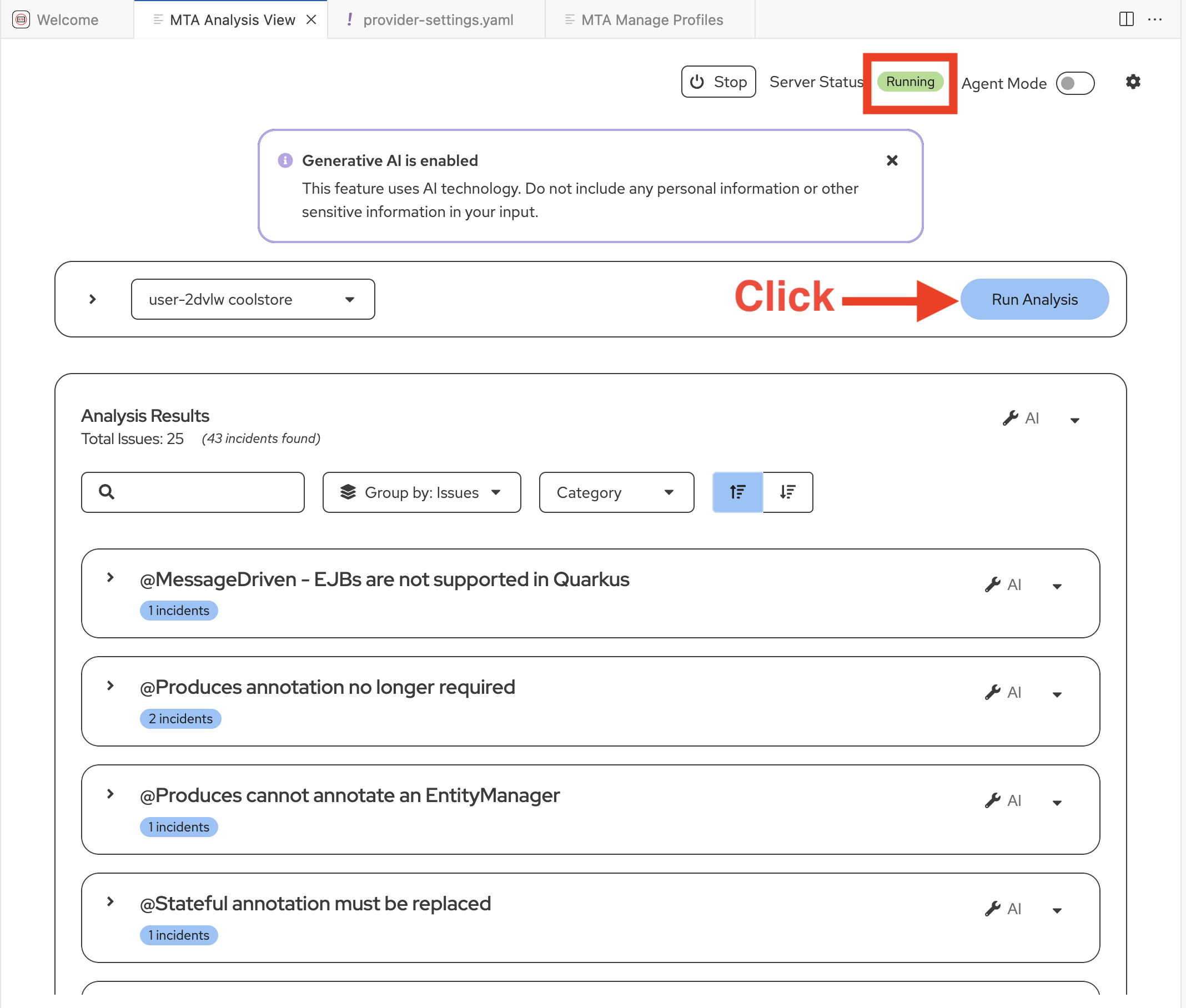 Run Initial Static Code Analysis