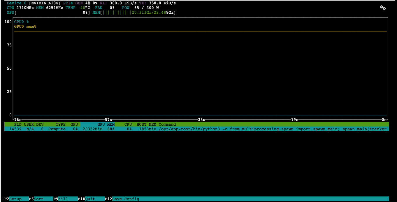 nvtop output