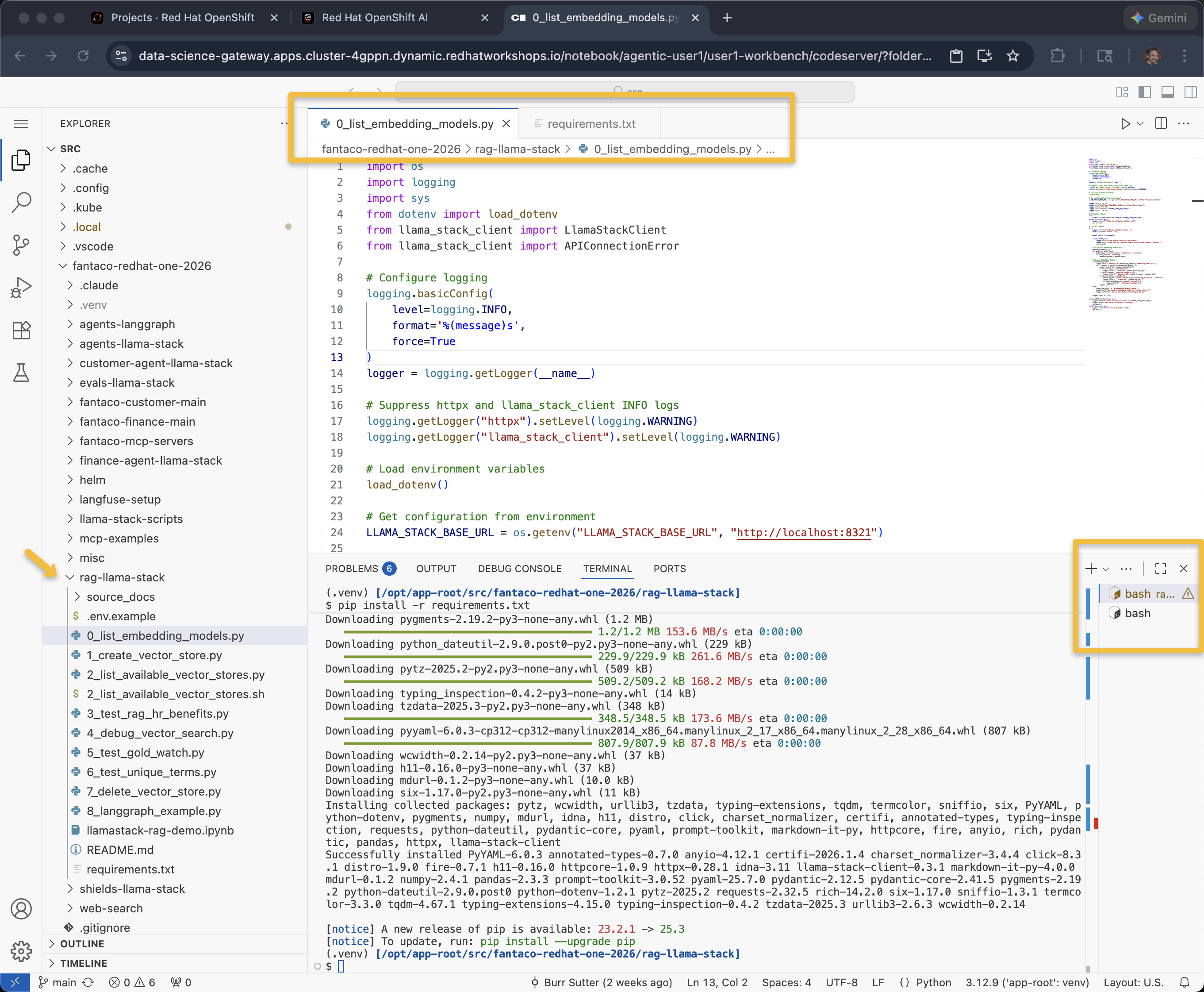 RHOAI code server multi tab