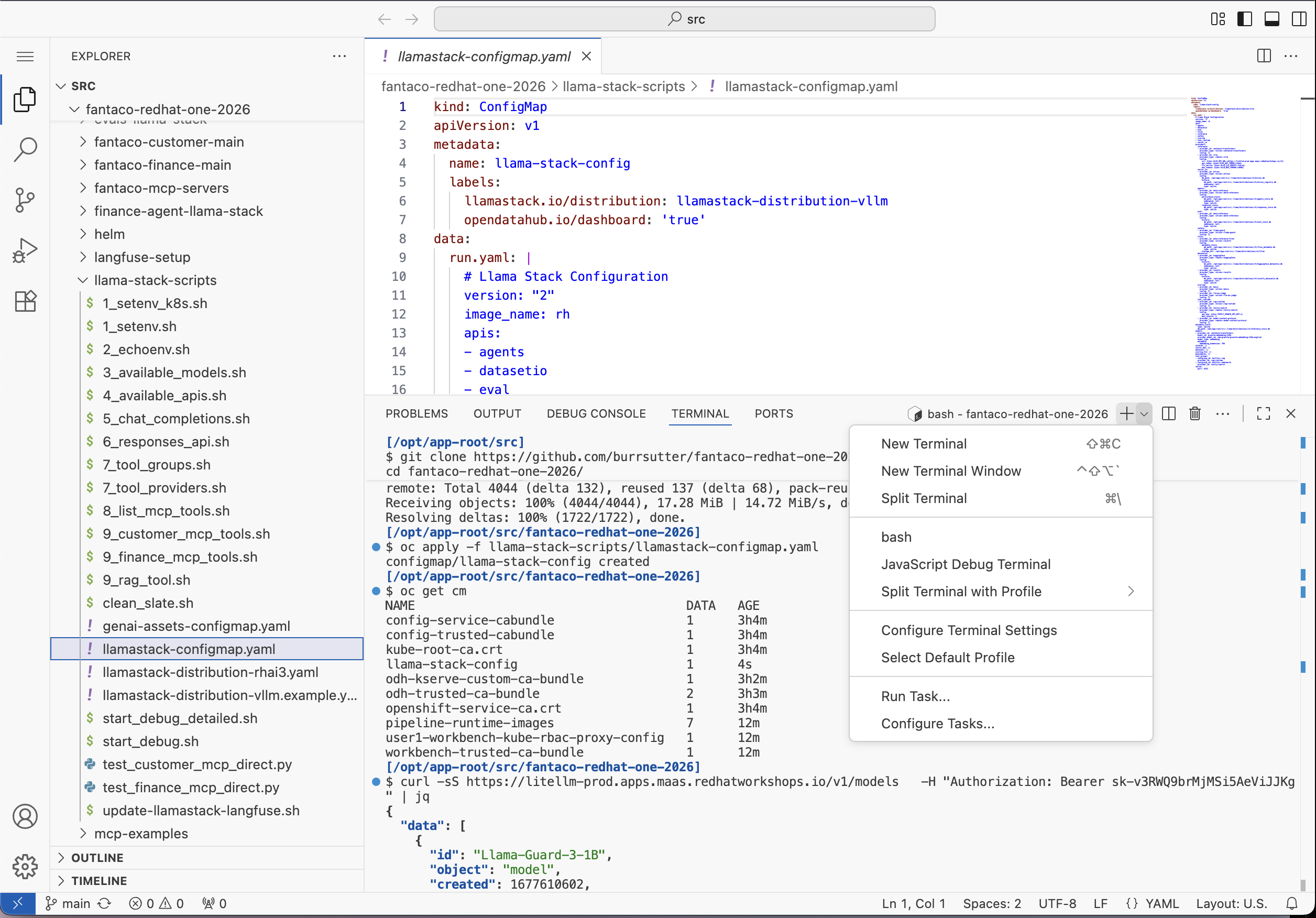 RHOAI code server terminal