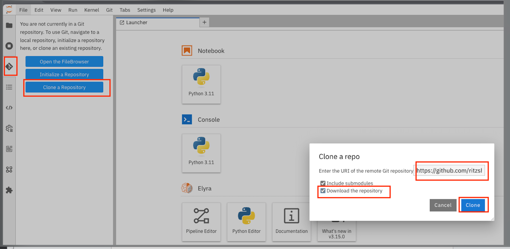 clone repo