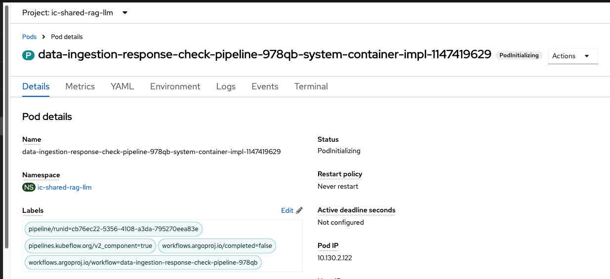 data ingestion response check