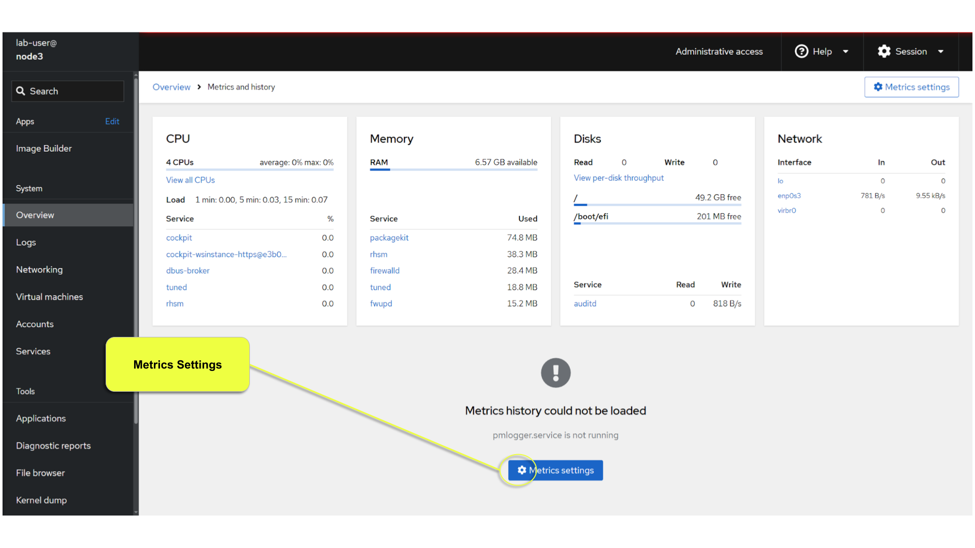 Metrics Settings