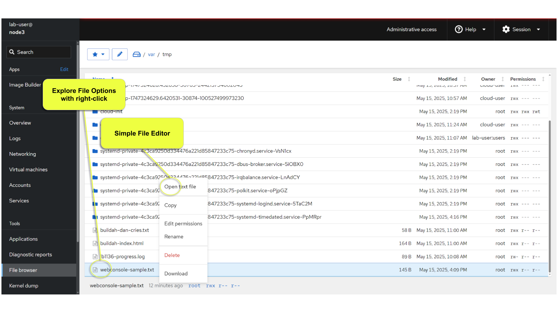Cockpit File Browser