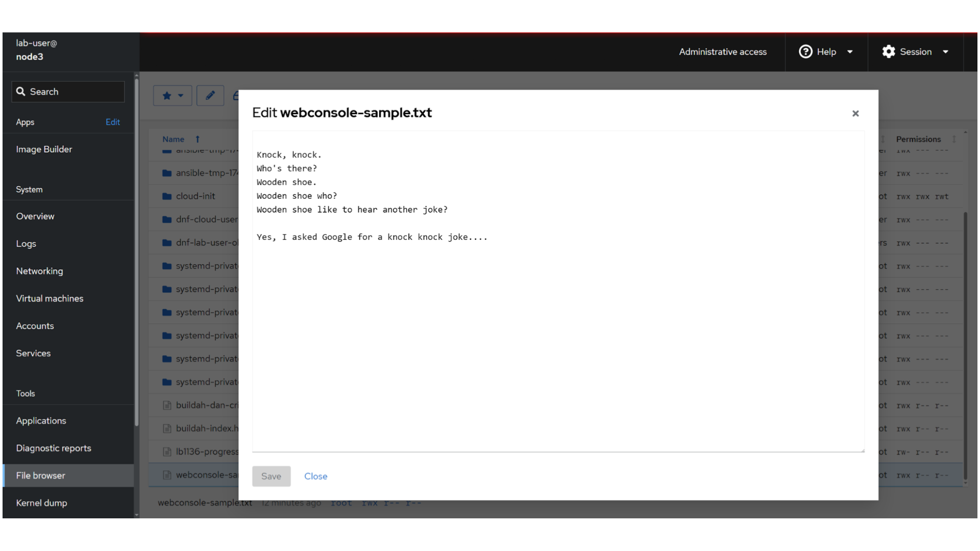 Cockpit File Browser